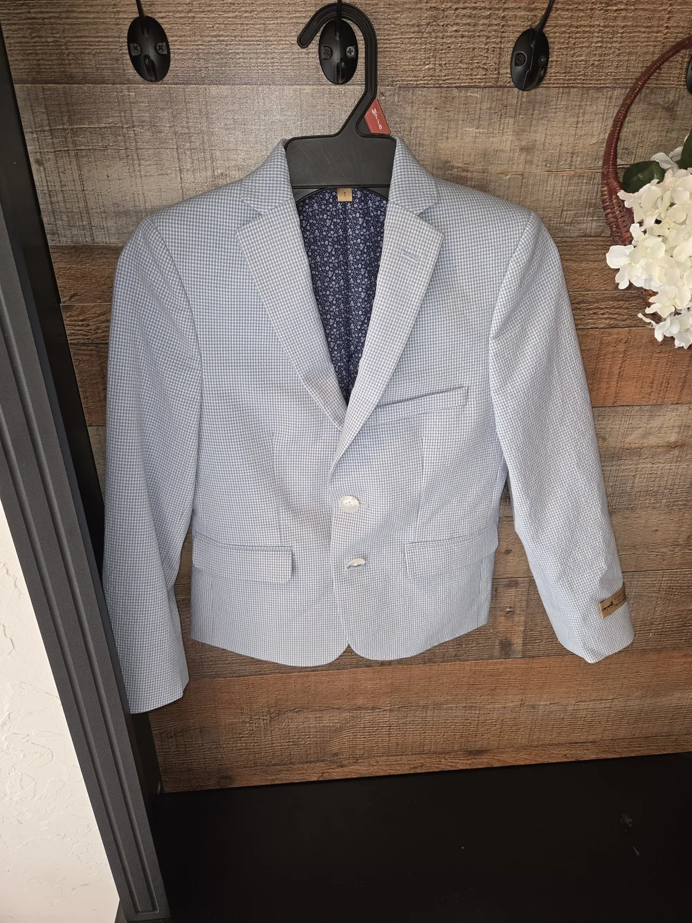 Class Club Gold Label Gingham Boys Blazer Size 7
